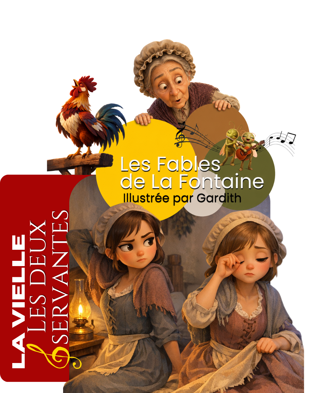 La vielle et les deux servantes- Fable de la Fontaine